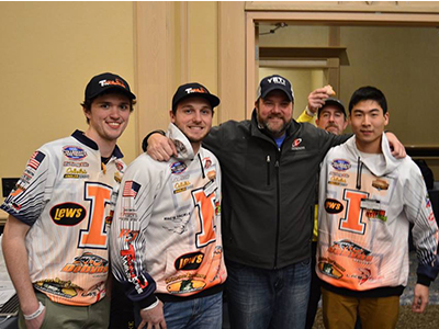 Fishidy's president, Brian with the Illinois College fishing team