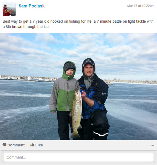 Track your experience on the ice using Fishidy's fishing app